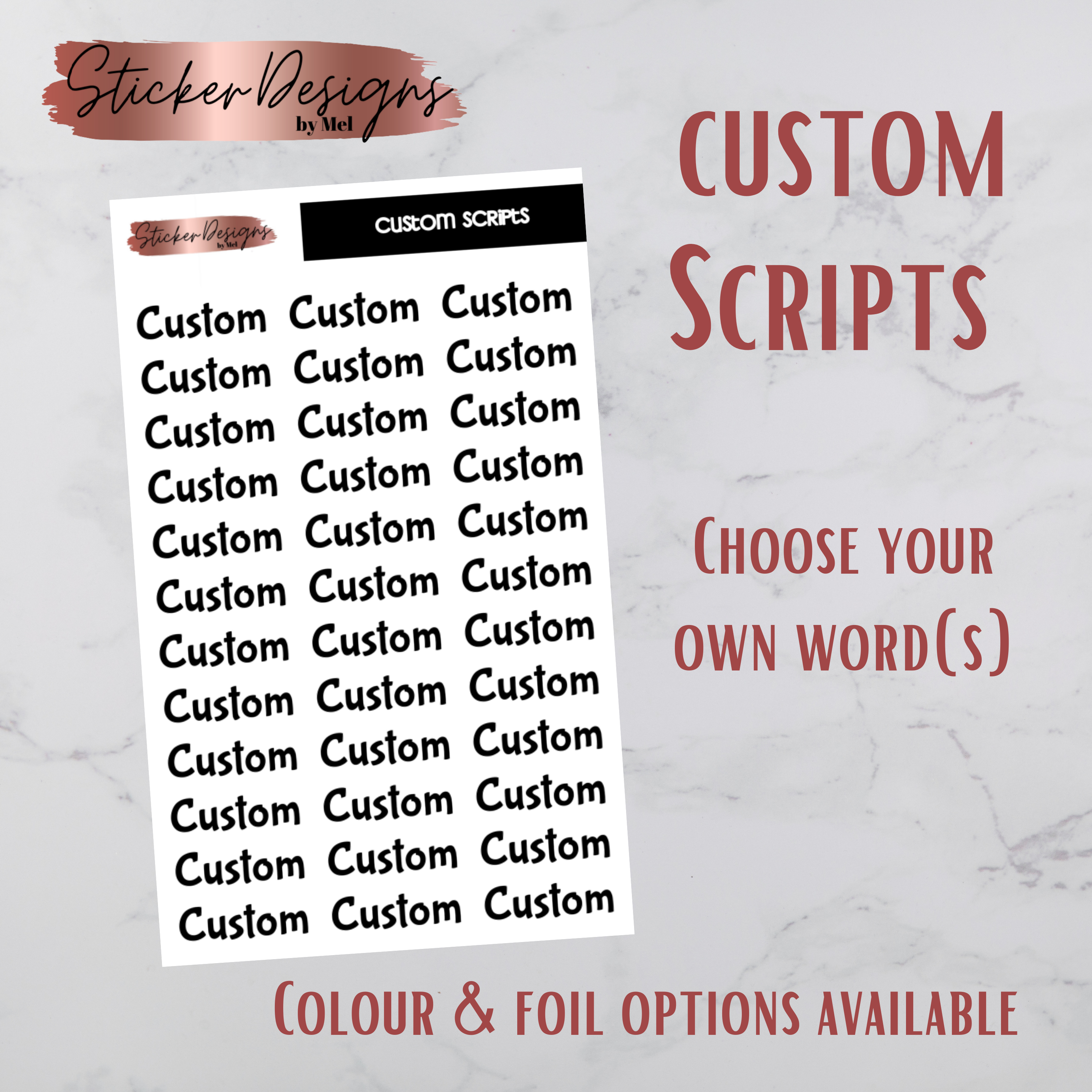 Custom Writing Scripts Custom Scripts – Designs by Mel & Co