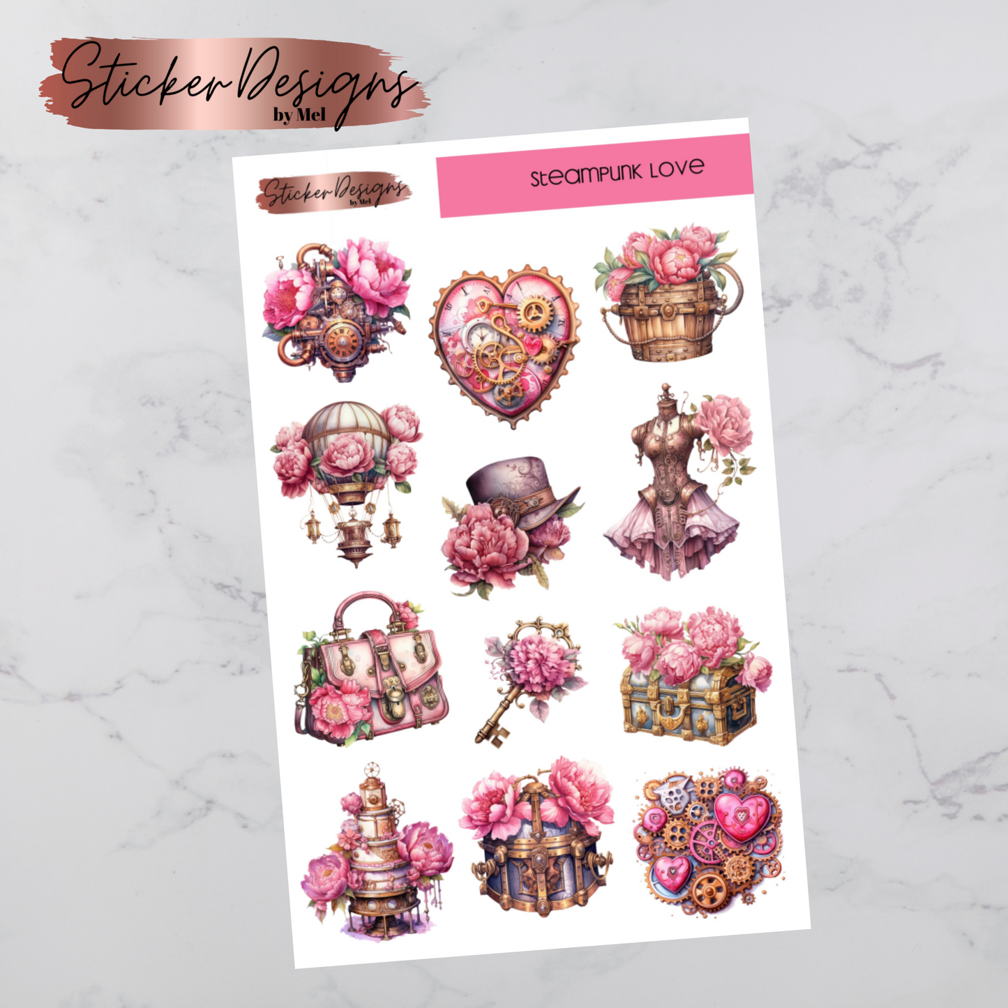 Steampunk Love  - Deco Stickers
