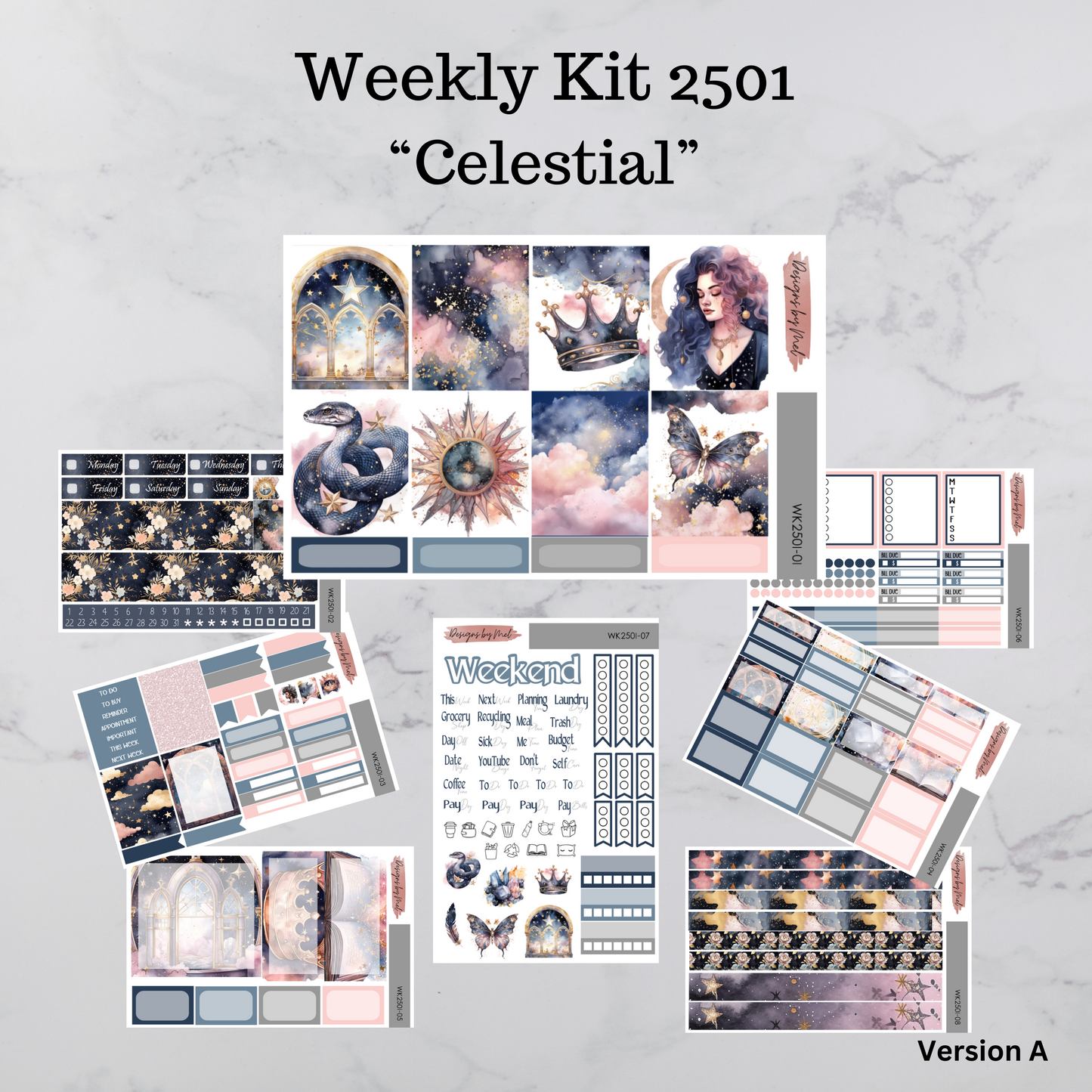 Weekly Kit 2501 - Celestial - Vertical Layout