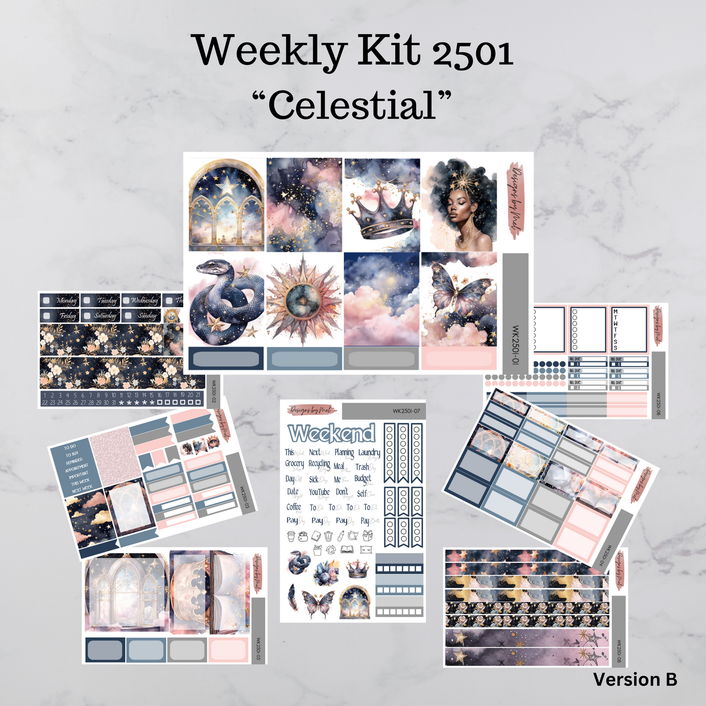 Weekly Kit 2501 - Celestial - Vertical Layout