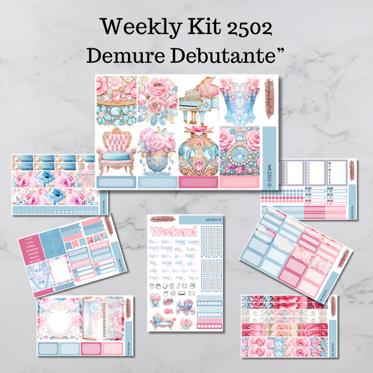 Weekly Kit 2502 - Demure Debutante - Vertical Layout