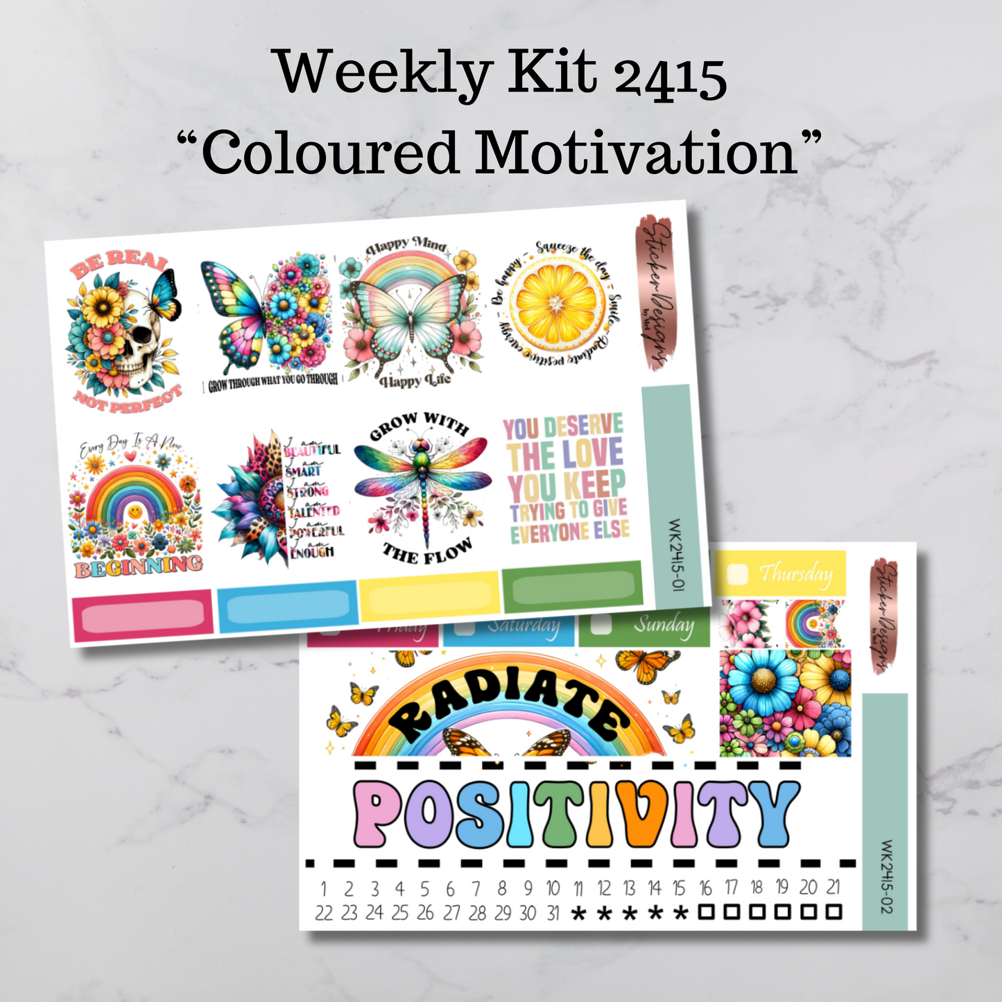 Weekly Kit 2415 - Coloured Motivation - Vertical Layout
