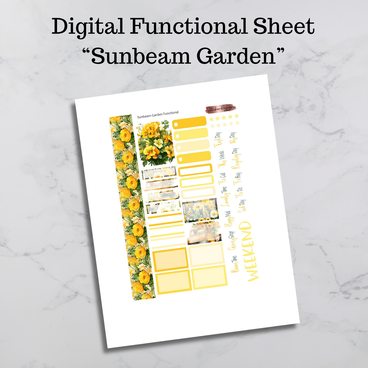 Printable Sunbeam Garden Functional Sheet