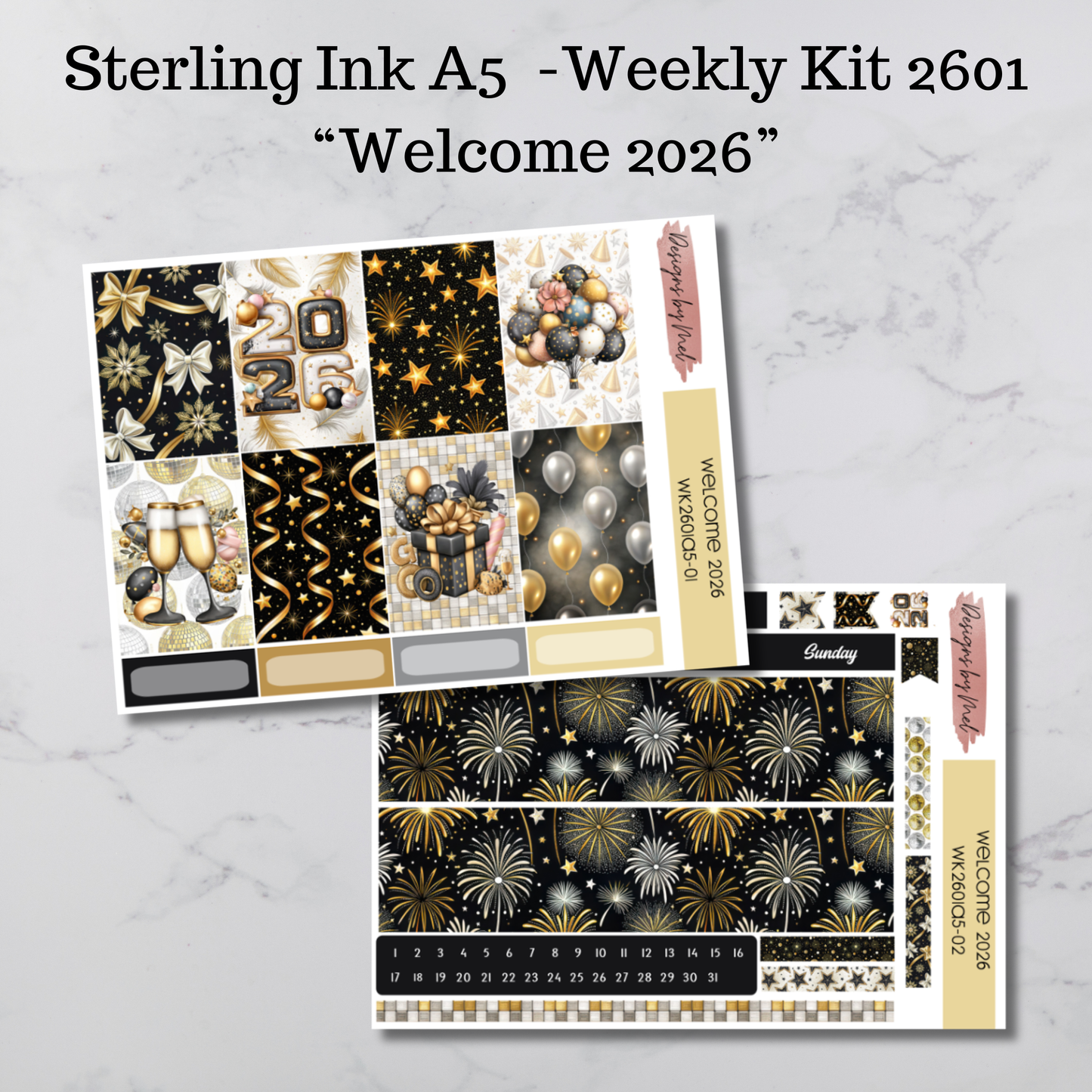 Weekly Kit 2601 - Welcome 2026 - Sterling Ink A5