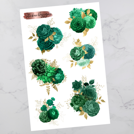 Green & Gold Florals - Floral Deco