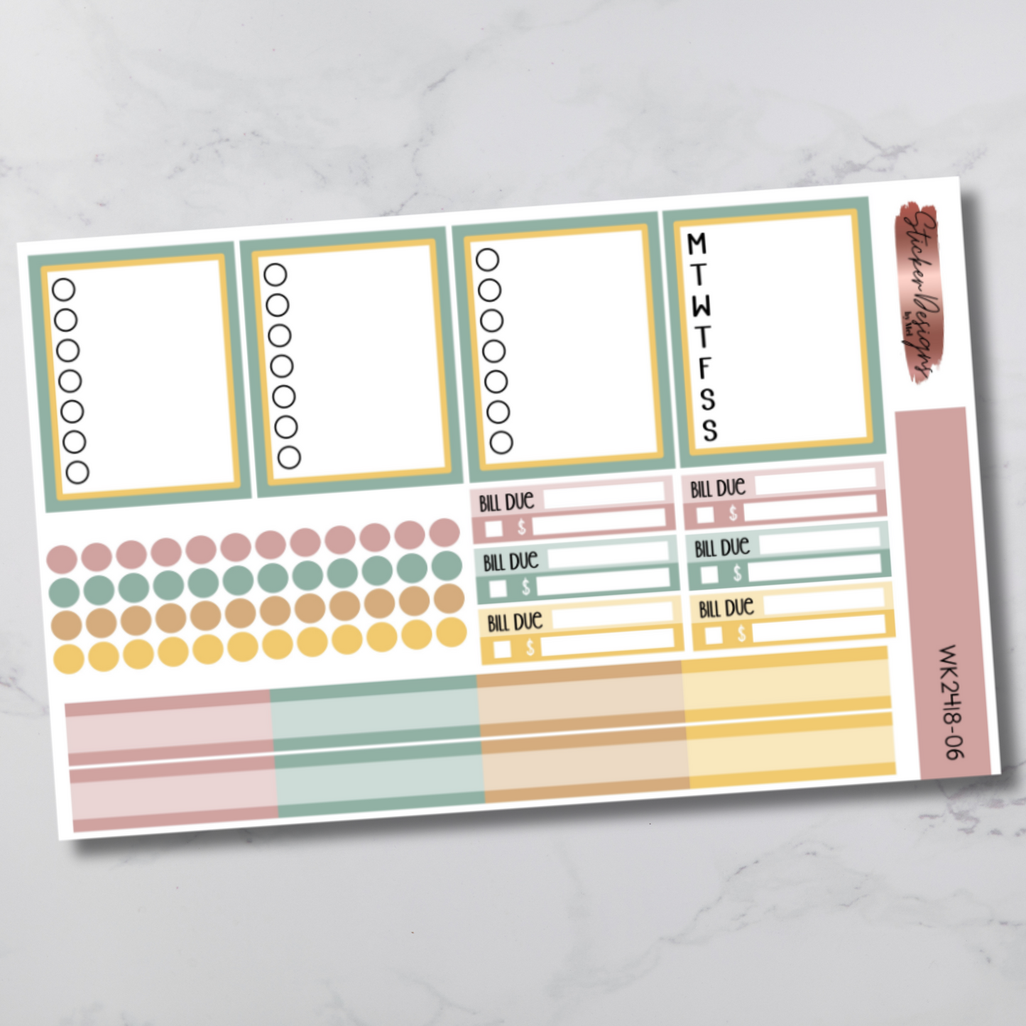 Weekly Kit 2418 - Watercolour Back to School - Vertical Layout
