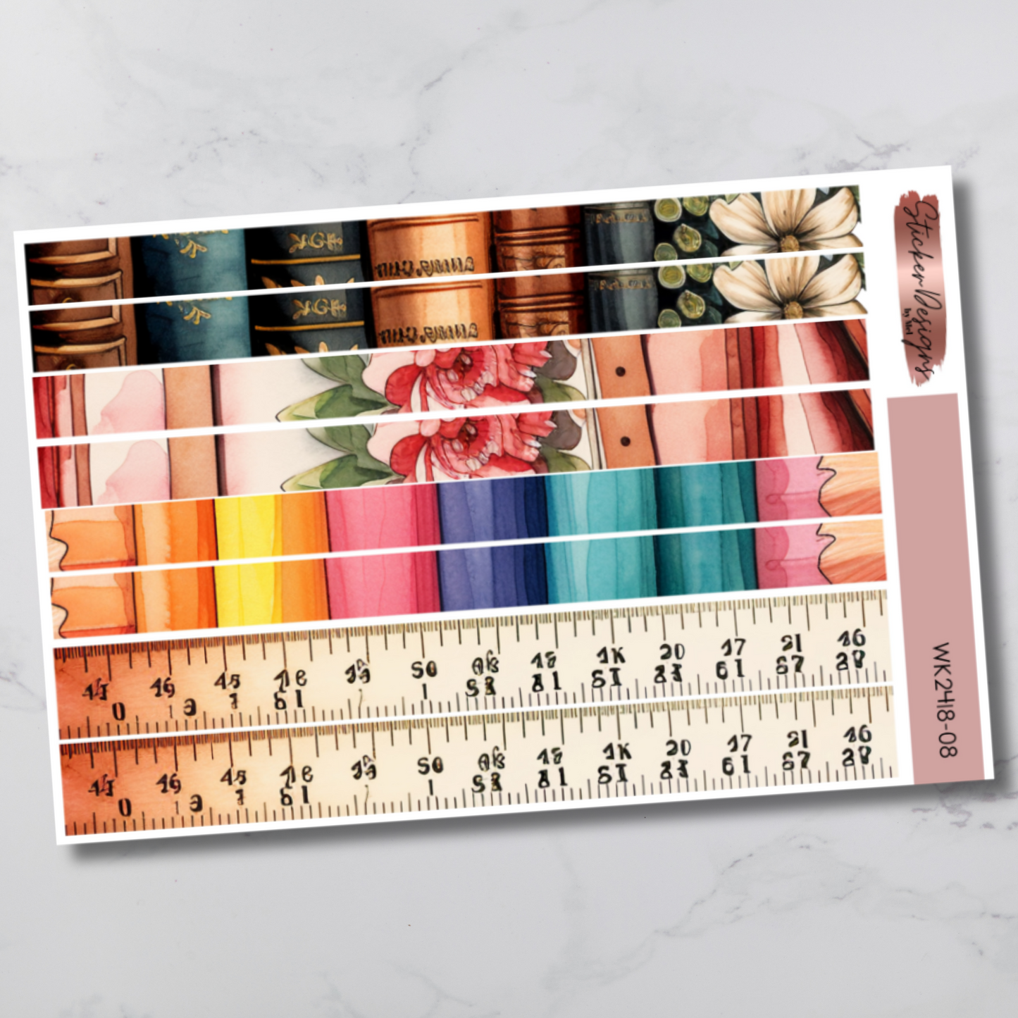 Weekly Kit 2418 - Watercolour Back to School - Vertical Layout