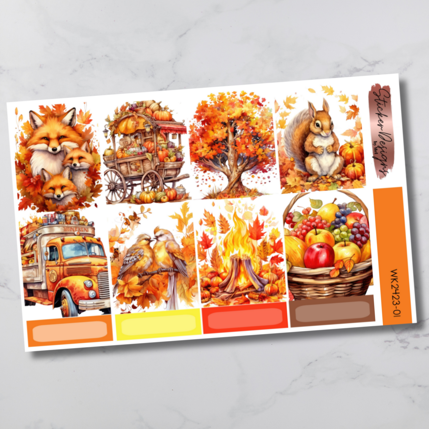 Weekly Kit 2423 - Vibrant Autumn - Vertical Layout