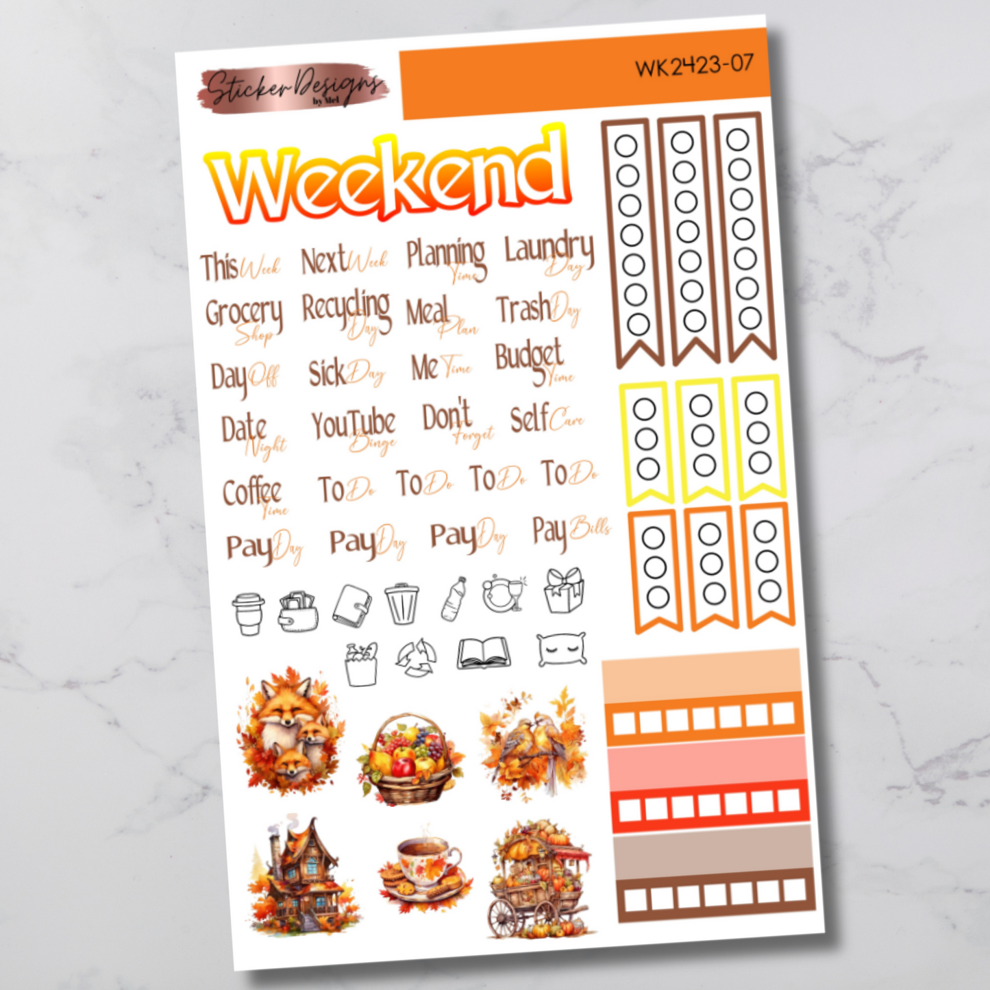 Weekly Kit 2423 - Vibrant Autumn - Vertical Layout