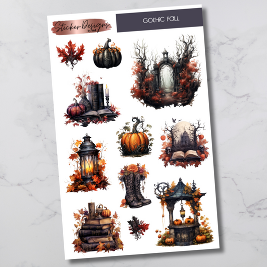 Gothic Fall Deco Sticker Sheet
