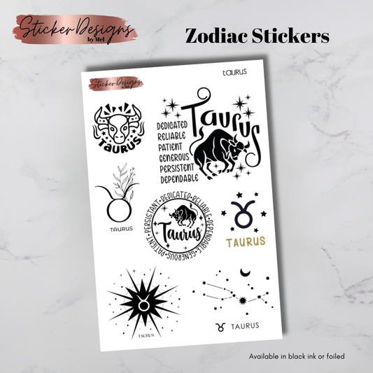 Taurus Zodiac Stickers