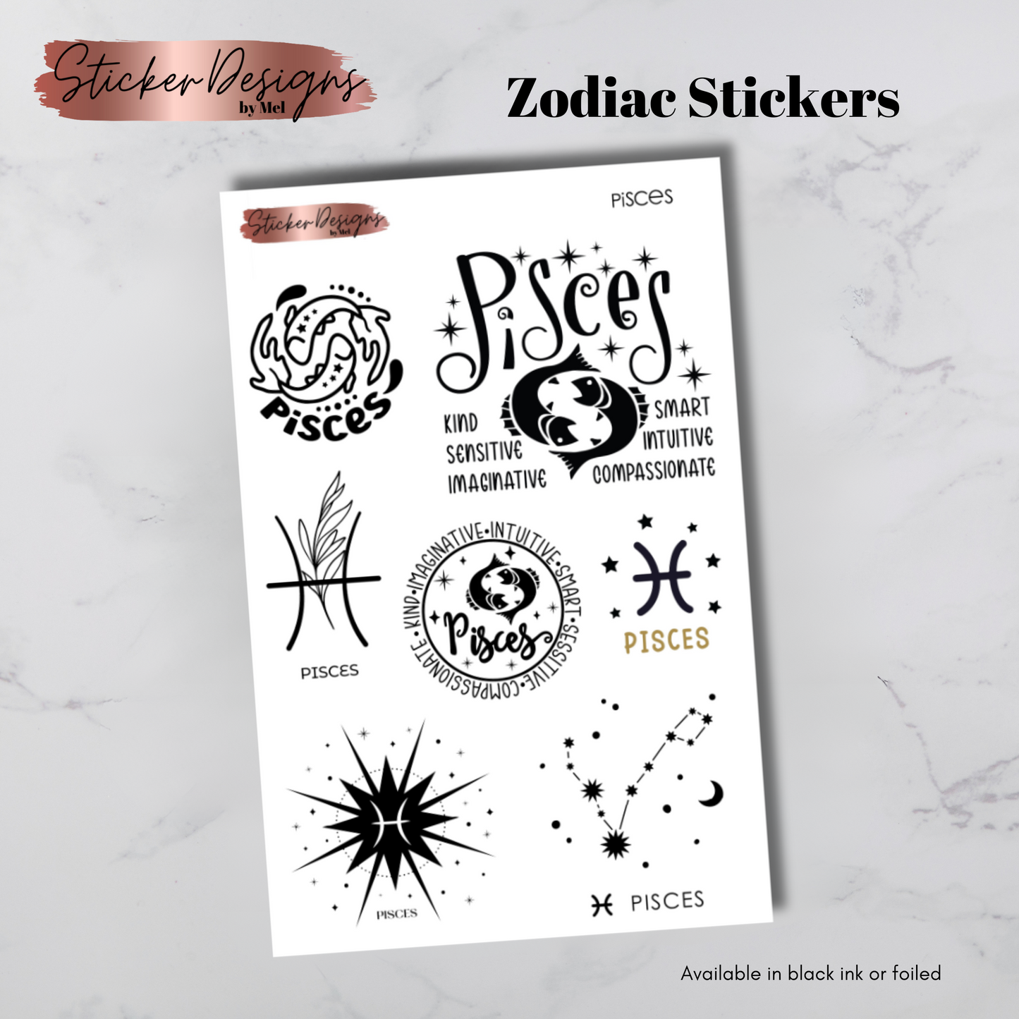 Pisces Zodiac Stickers