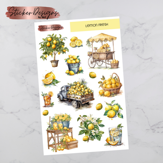 Lemon Fresh Deco Sticker Sheet