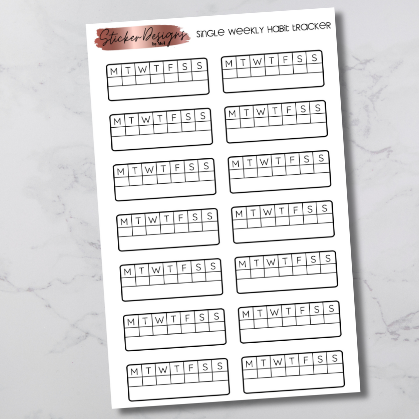 Single Weekly Habit Tracker Stickers
