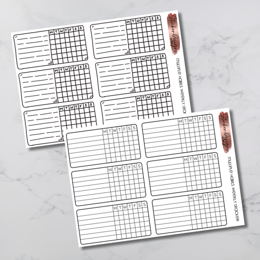 Multiple Weekly Habit Tracker Stickers