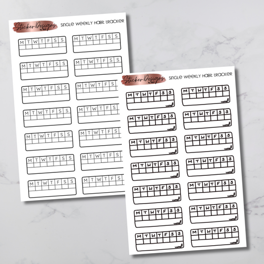 Single Weekly Habit Tracker Stickers