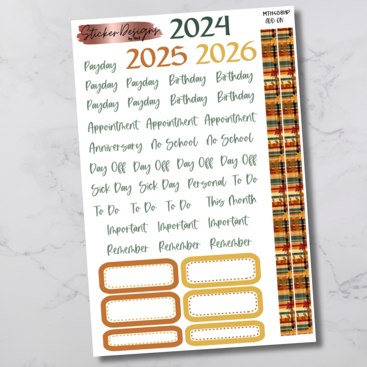 MTH 408 - Classic Happy Planner Monthly