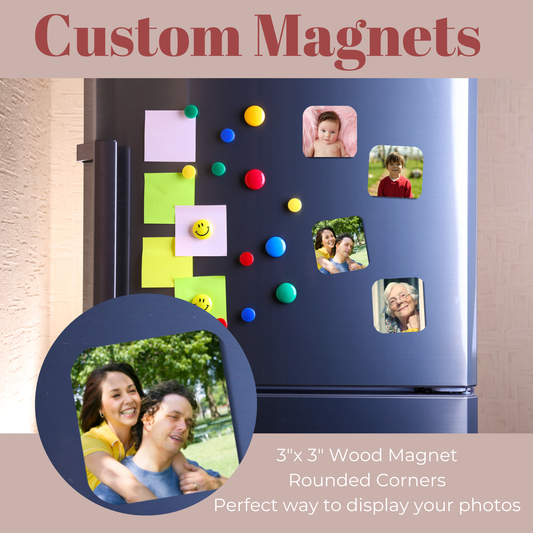Custom Photo Wood Magnets
