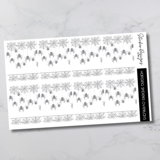 Hanging Spiders & Web - Foil Overlays