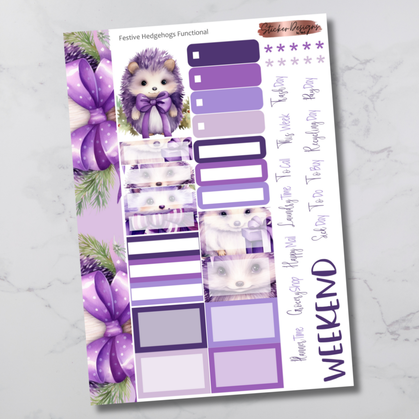 Festive Hedgehogs - Functional Sheet
