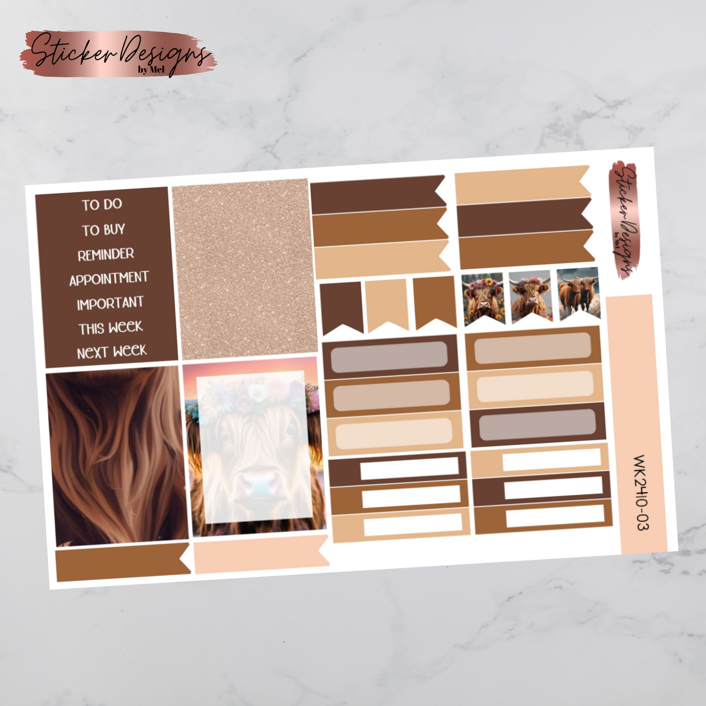 Weekly Kit 2410 - Highland Cow - Vertical Layout