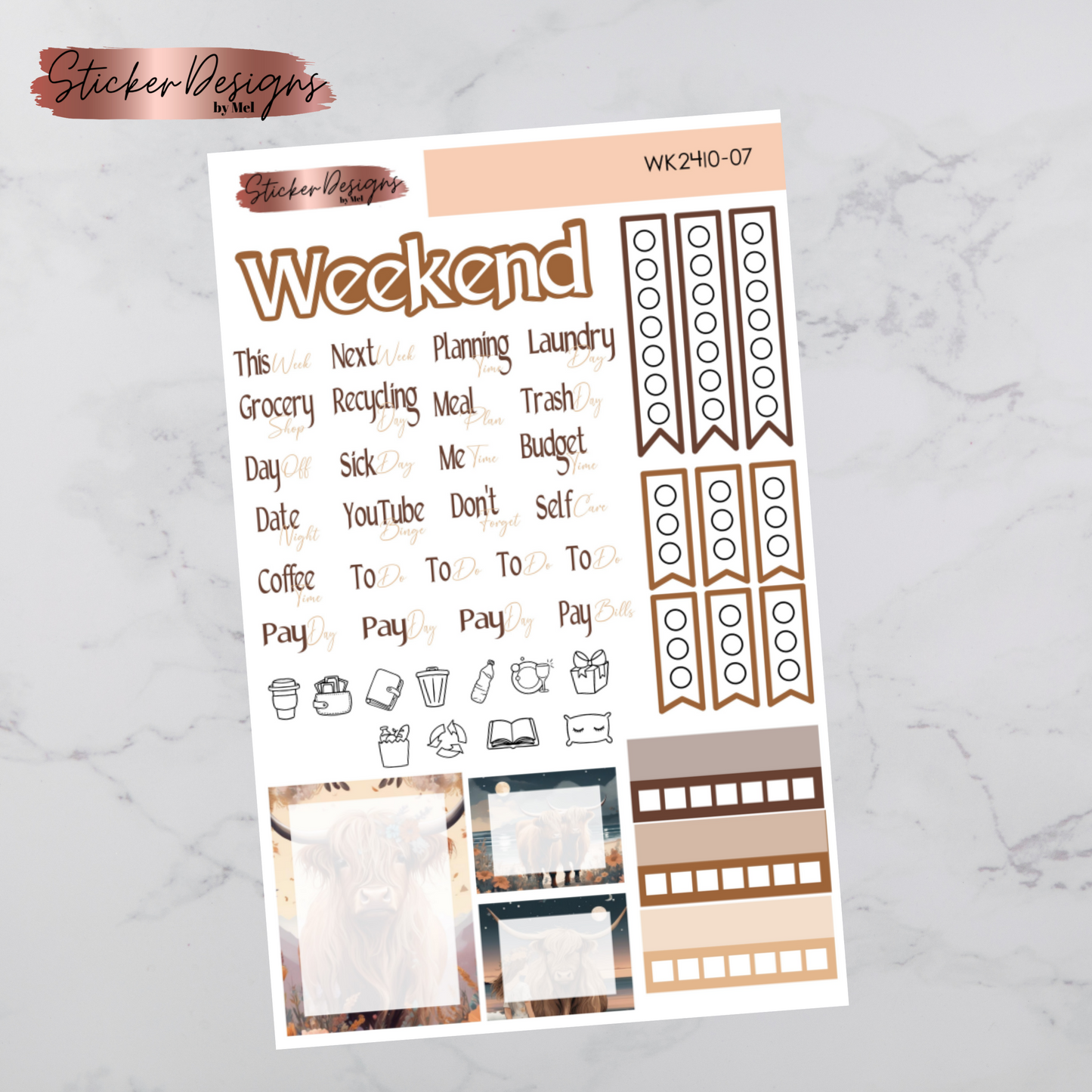 Weekly Kit 2410 - Highland Cow - Vertical Layout