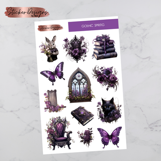 Gothic Spring Deco Sticker Sheet