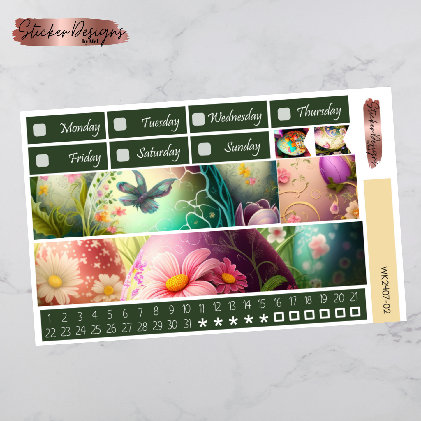 Weekly Kit 2407 - Easter Florals - Vertical Layout