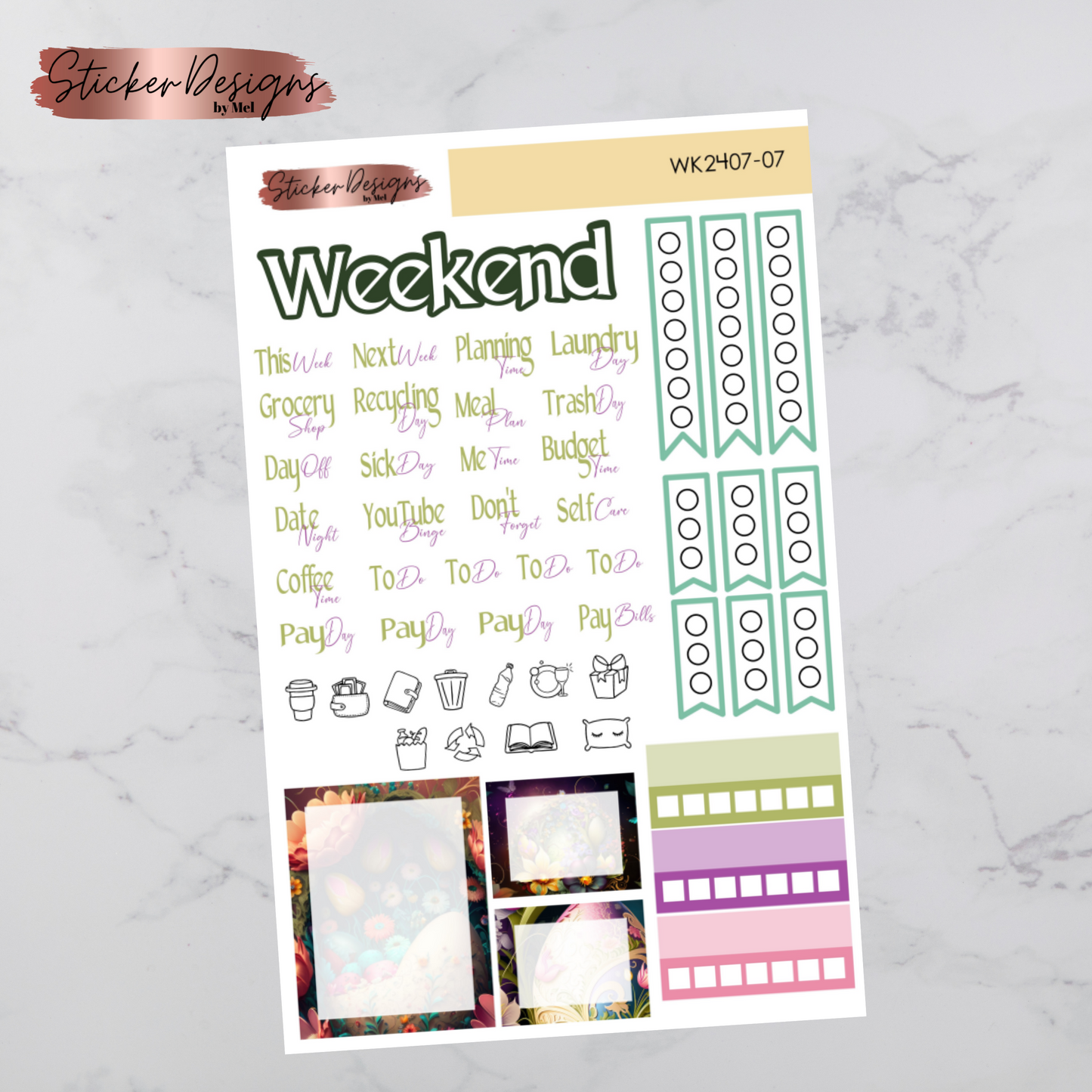 Weekly Kit 2407 - Easter Florals - Vertical Layout