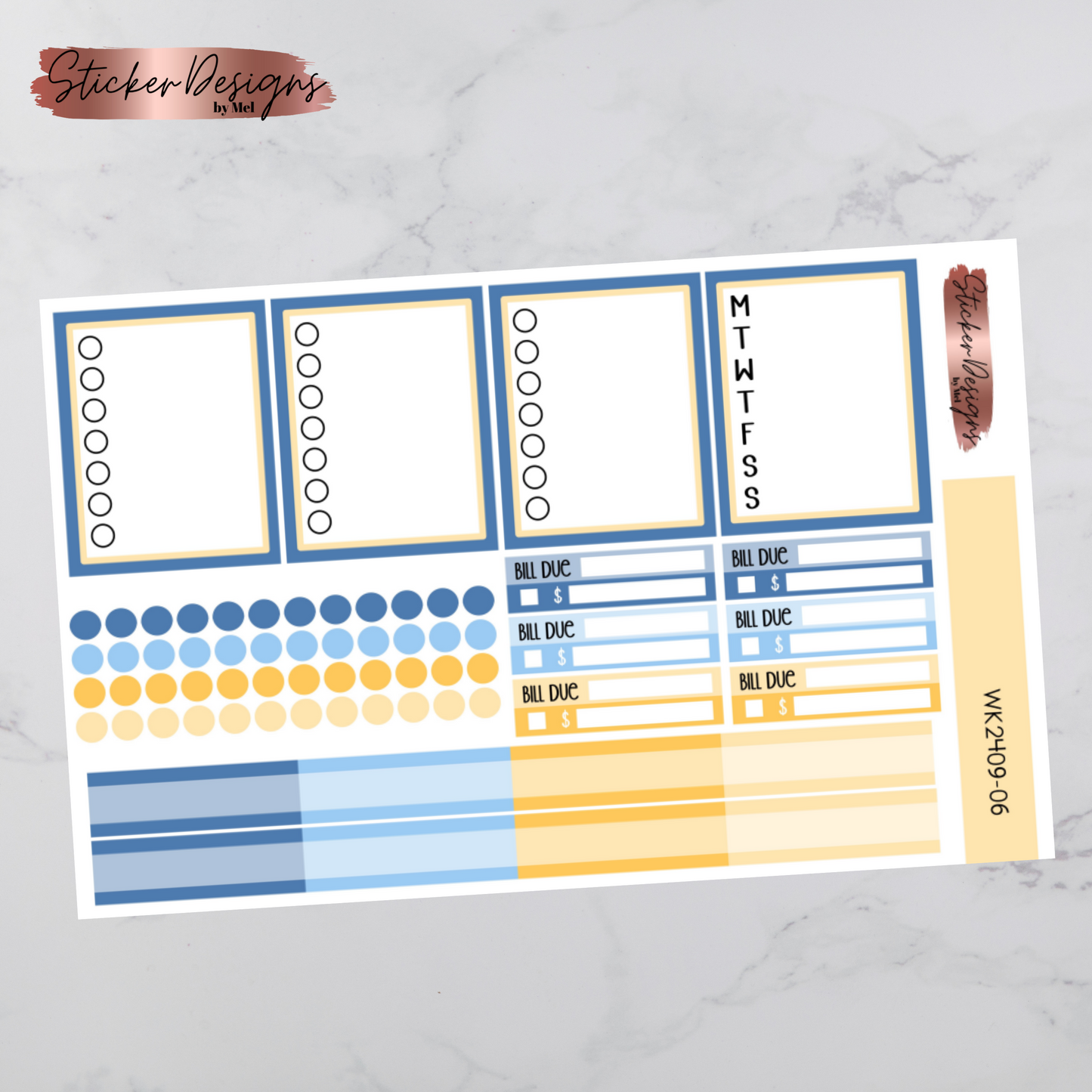 Weekly Kit 2409 - Sky Blue Spring - Vertical Layout