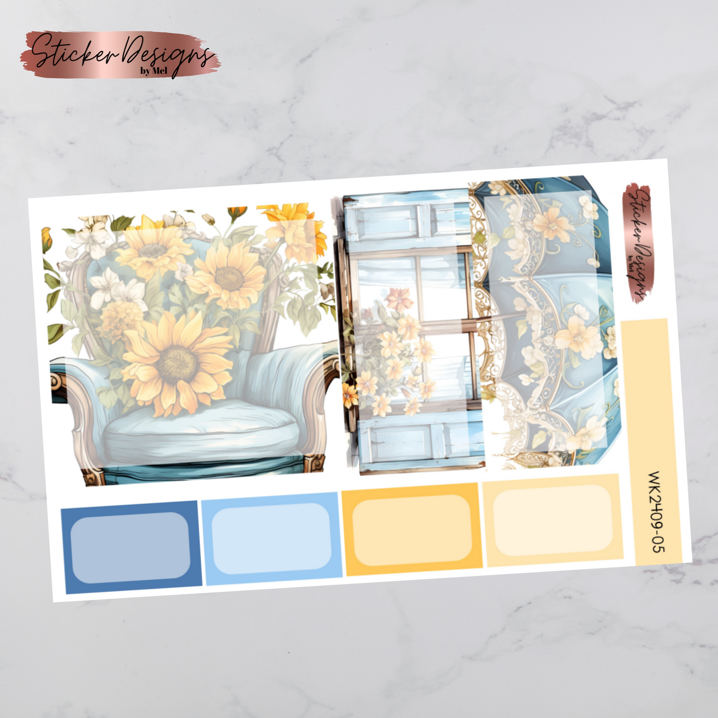 Weekly Kit 2409 - Sky Blue Spring - Vertical Layout