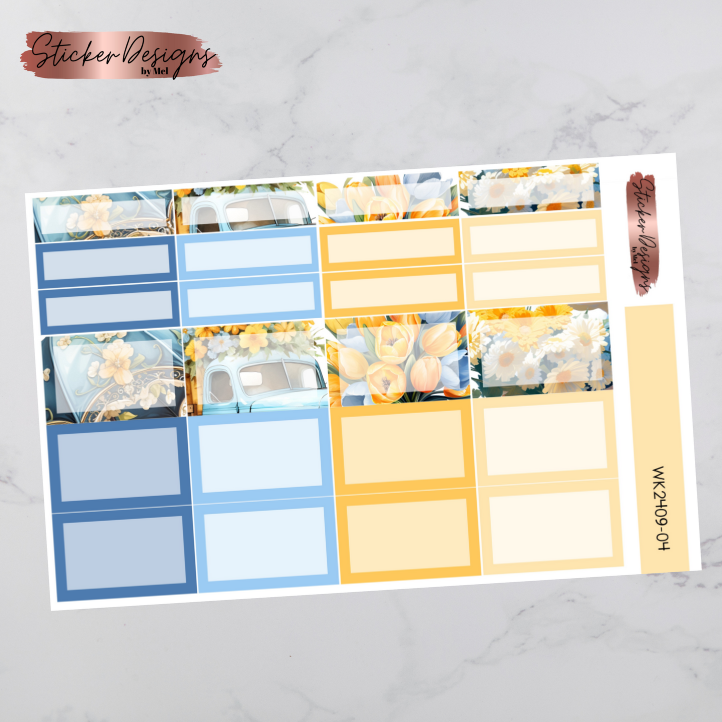 Weekly Kit 2409 - Sky Blue Spring - Vertical Layout