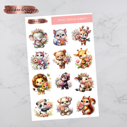 Spring Baby Animals 1 Deco Sticker Sheet