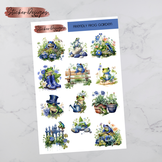 Friendly Frog Garden Deco Sticker Sheet