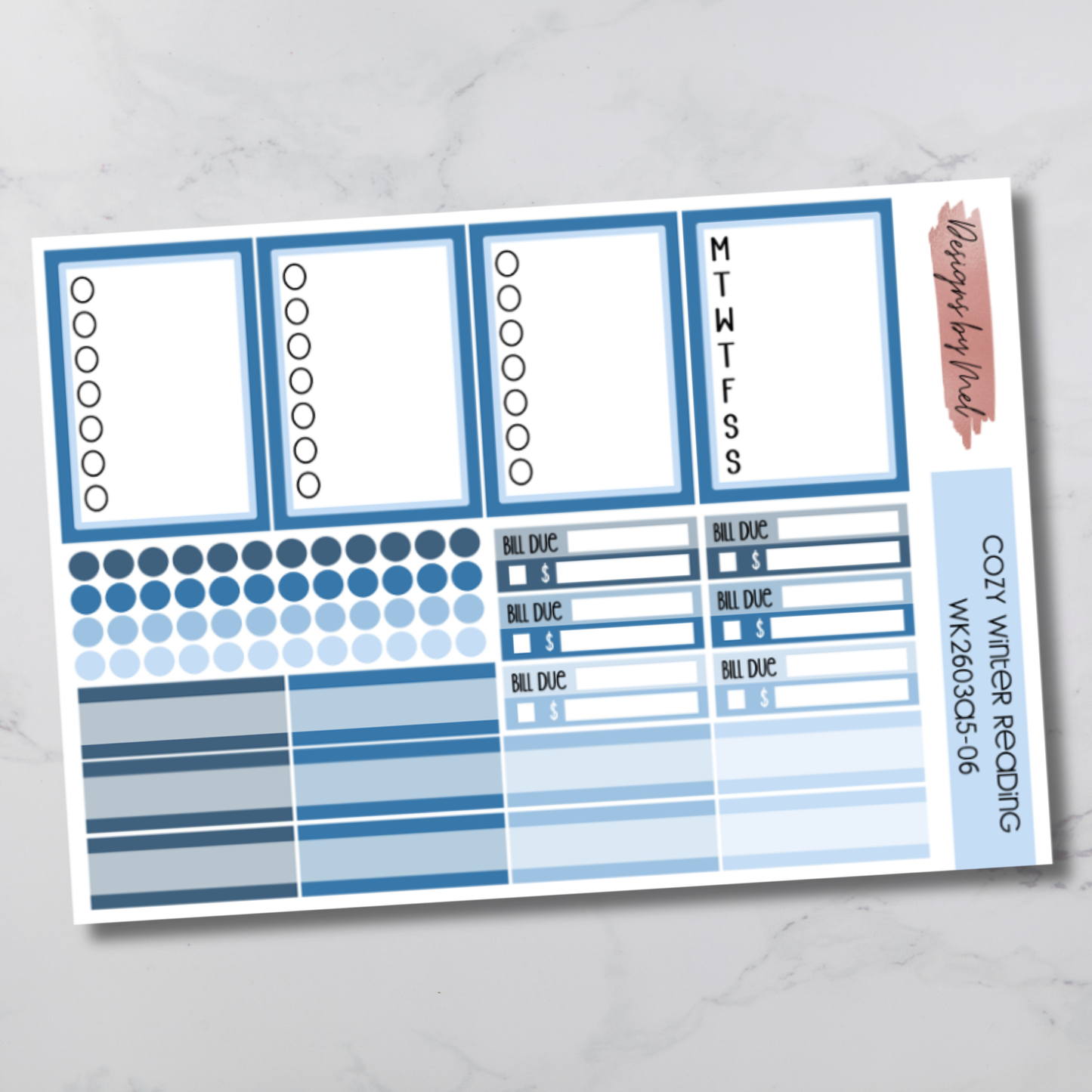 Weekly Kit 2603 - Cozy Winter Reading - Sterling Ink A5