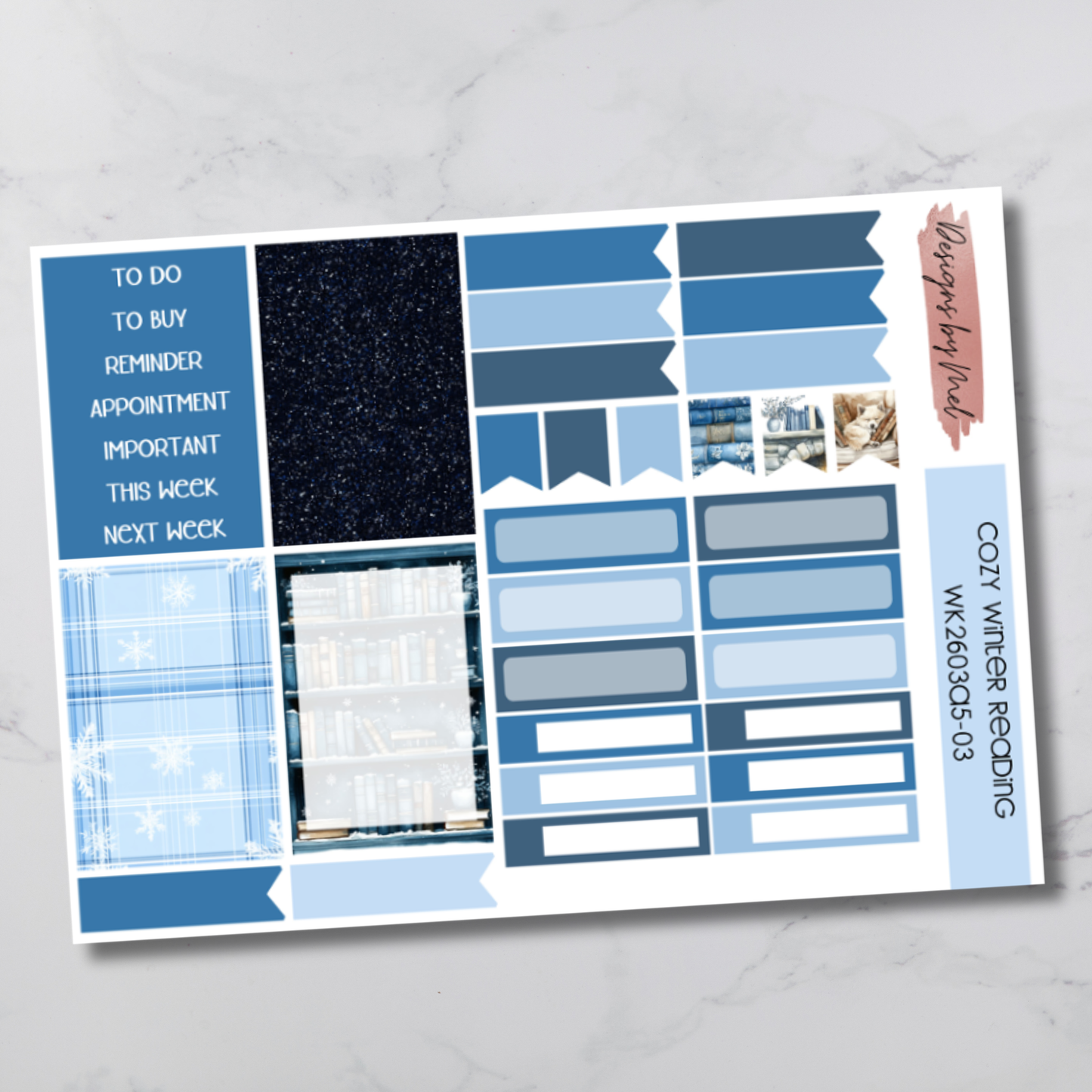 Weekly Kit 2603 - Cozy Winter Reading - Sterling Ink A5