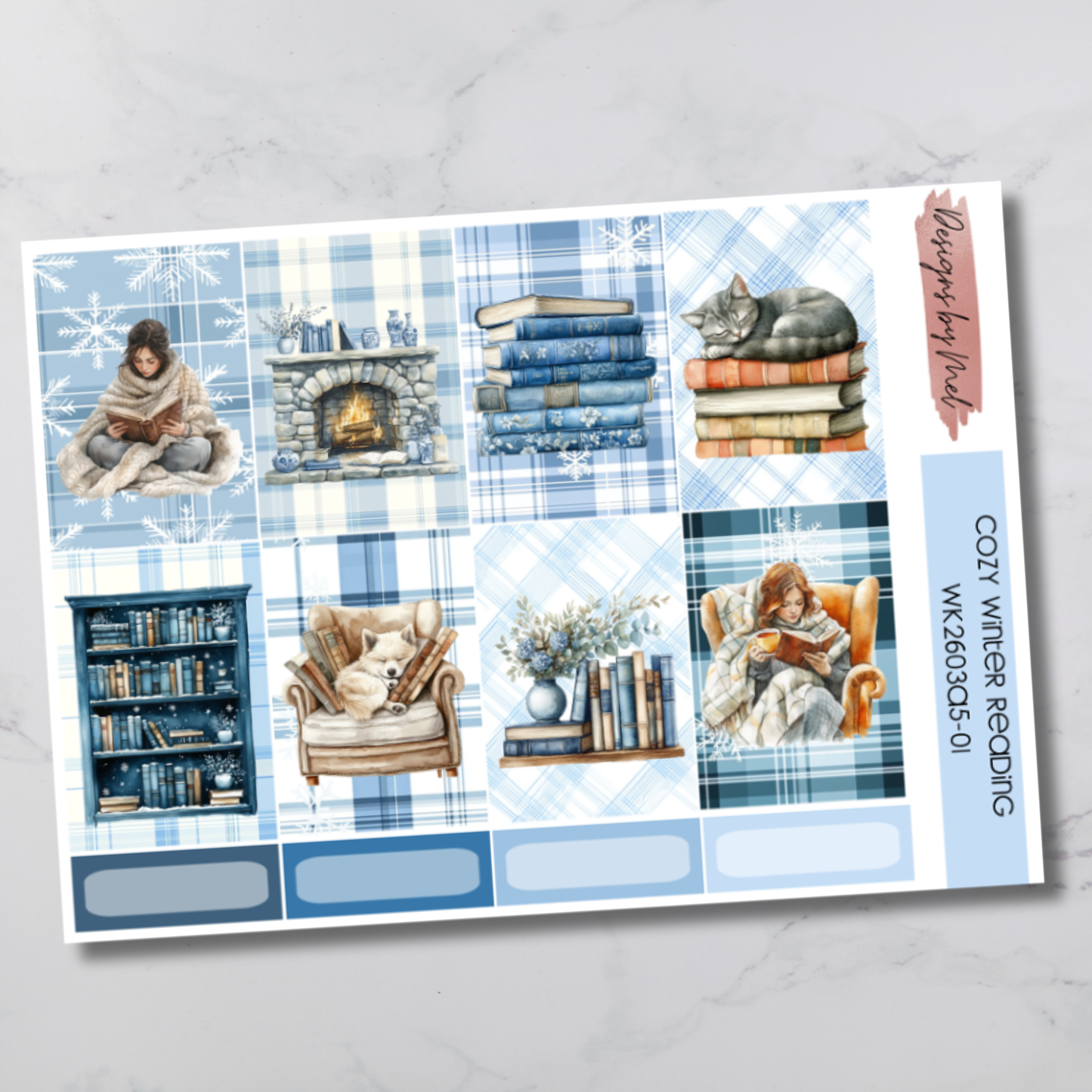 Weekly Kit 2603 - Cozy Winter Reading - Sterling Ink A5