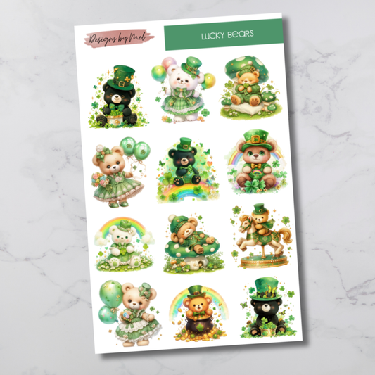 Lucky Bears Deco Sticker Sheet