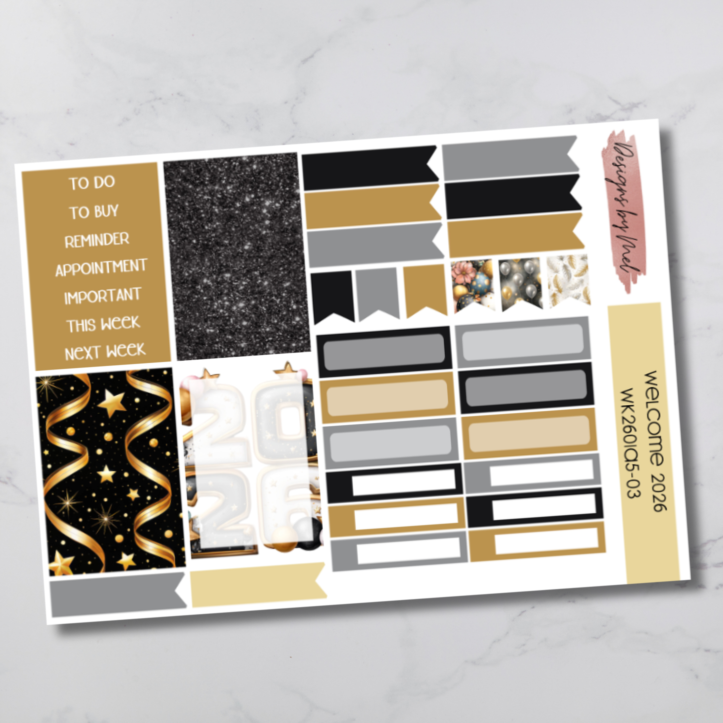 Weekly Kit 2601 - Welcome 2026 - Sterling Ink A5