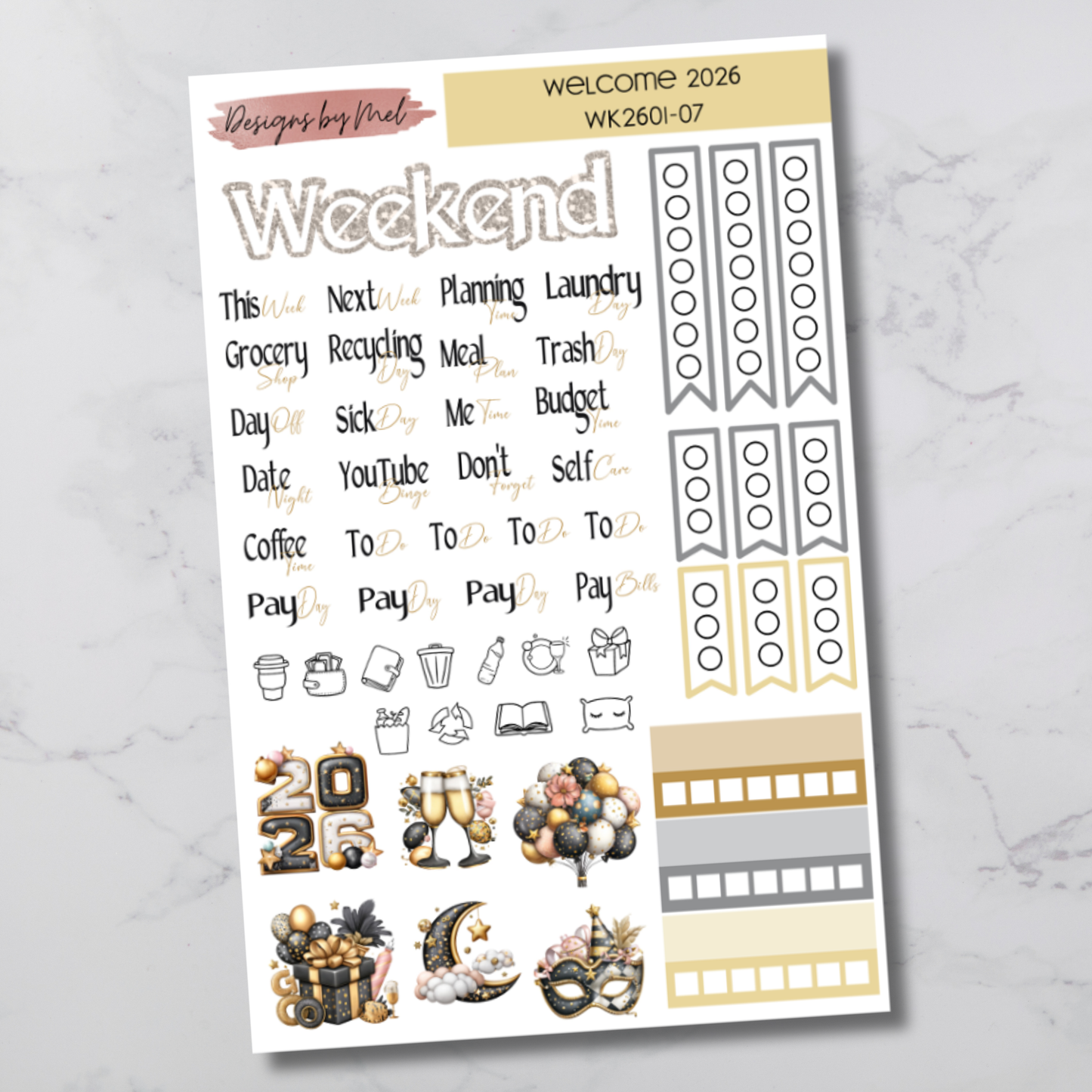 Weekly Kit 2601 - Welcome 2026 - Vertical Layout