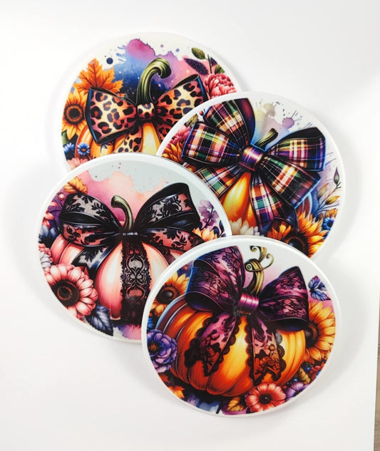 Coquette Pumpkin Coasters