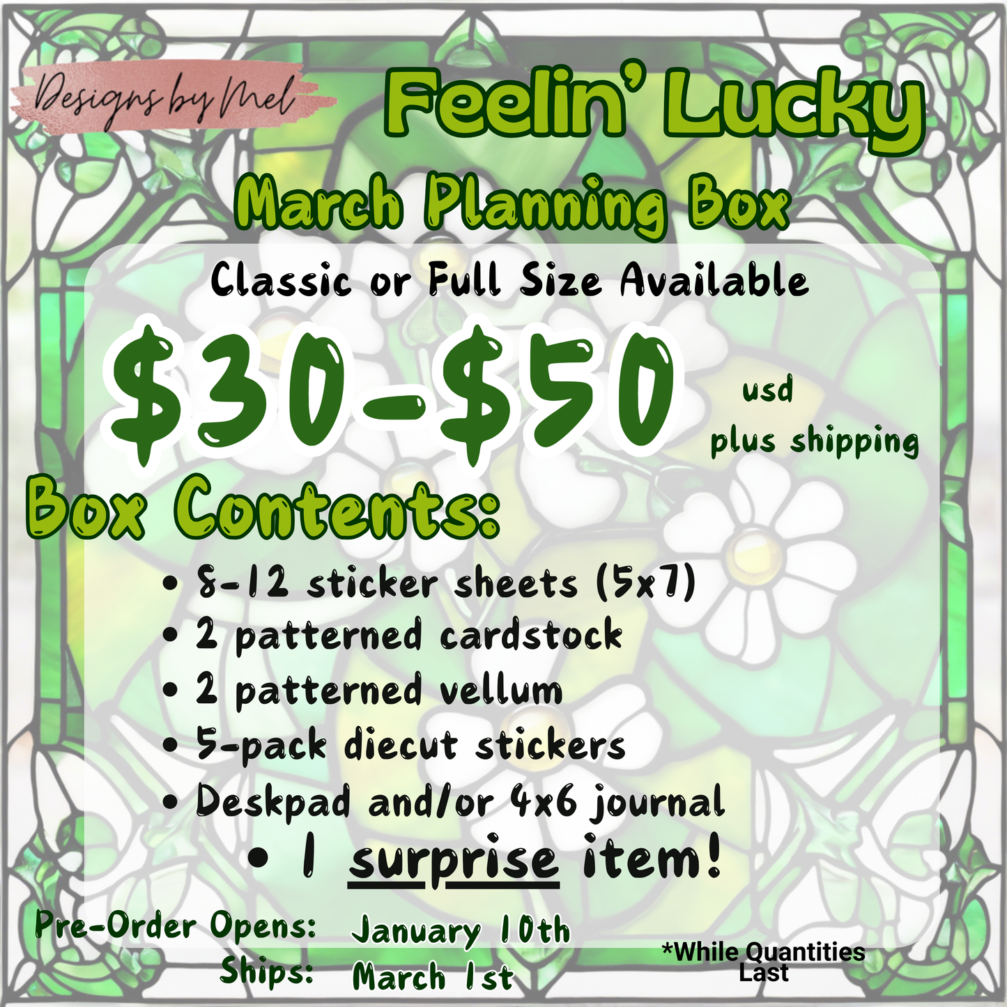 "Feelin' Lucky"  March Planning Box